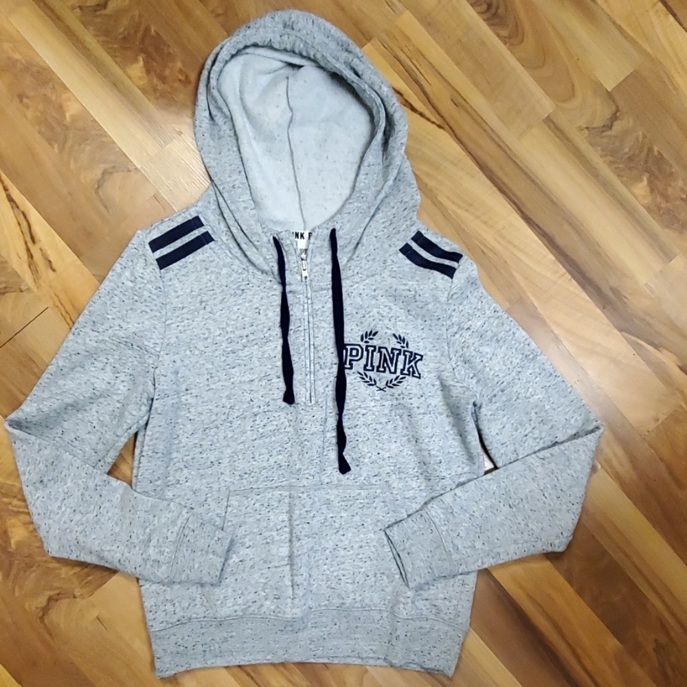 Victoria's Secret Pink Quarter Zip Hooded Sweater